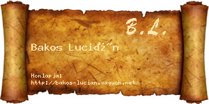 Bakos Lucián névjegykártya